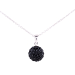 Sterling silver 10mm Black Crystal Shamballa Pendant Sterling silver 10mm Black Crystal Shamballa Pendant